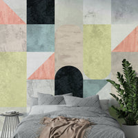 Abstract modern mural with bold tones

