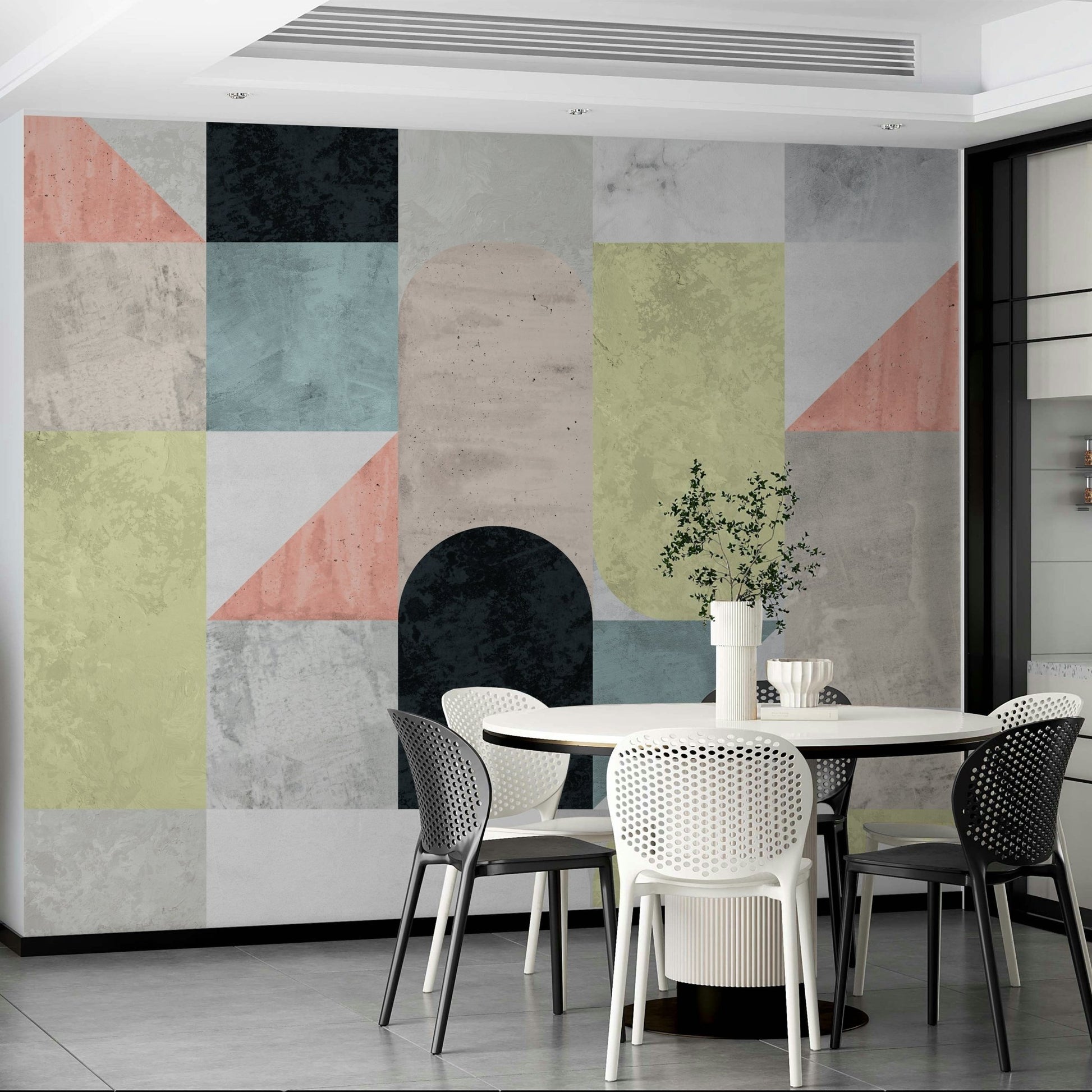 Neo modern lines wall mural

