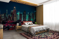 Neon City Nights Wall Mural