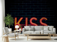 An artistic soft focus mural on minimalist wallpaper., GD5843