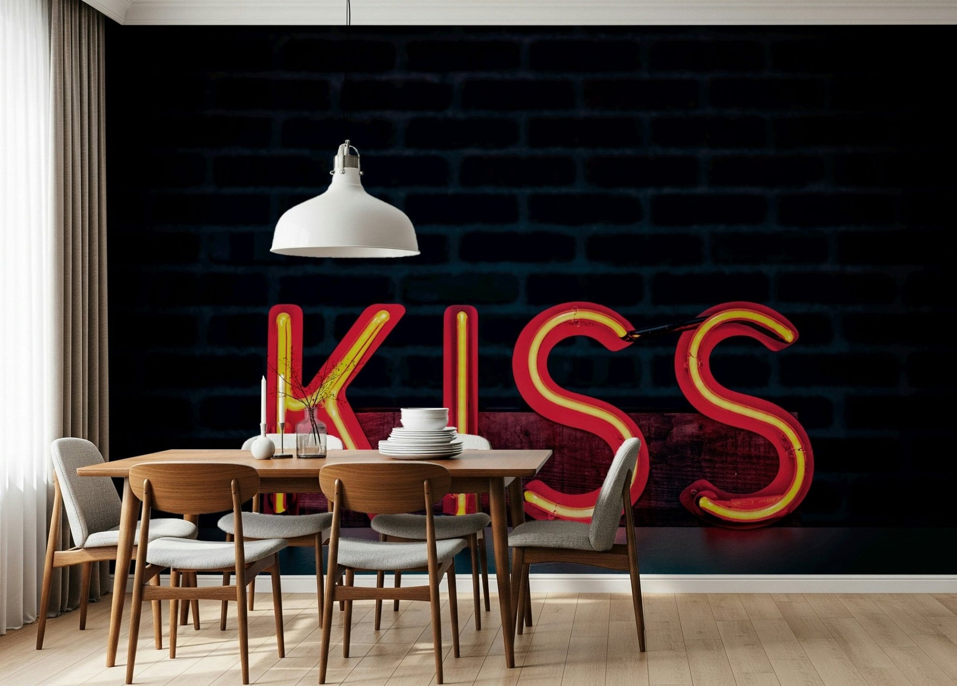 A contemplative gentle design wallpaper mural for a feature wall., GD5843