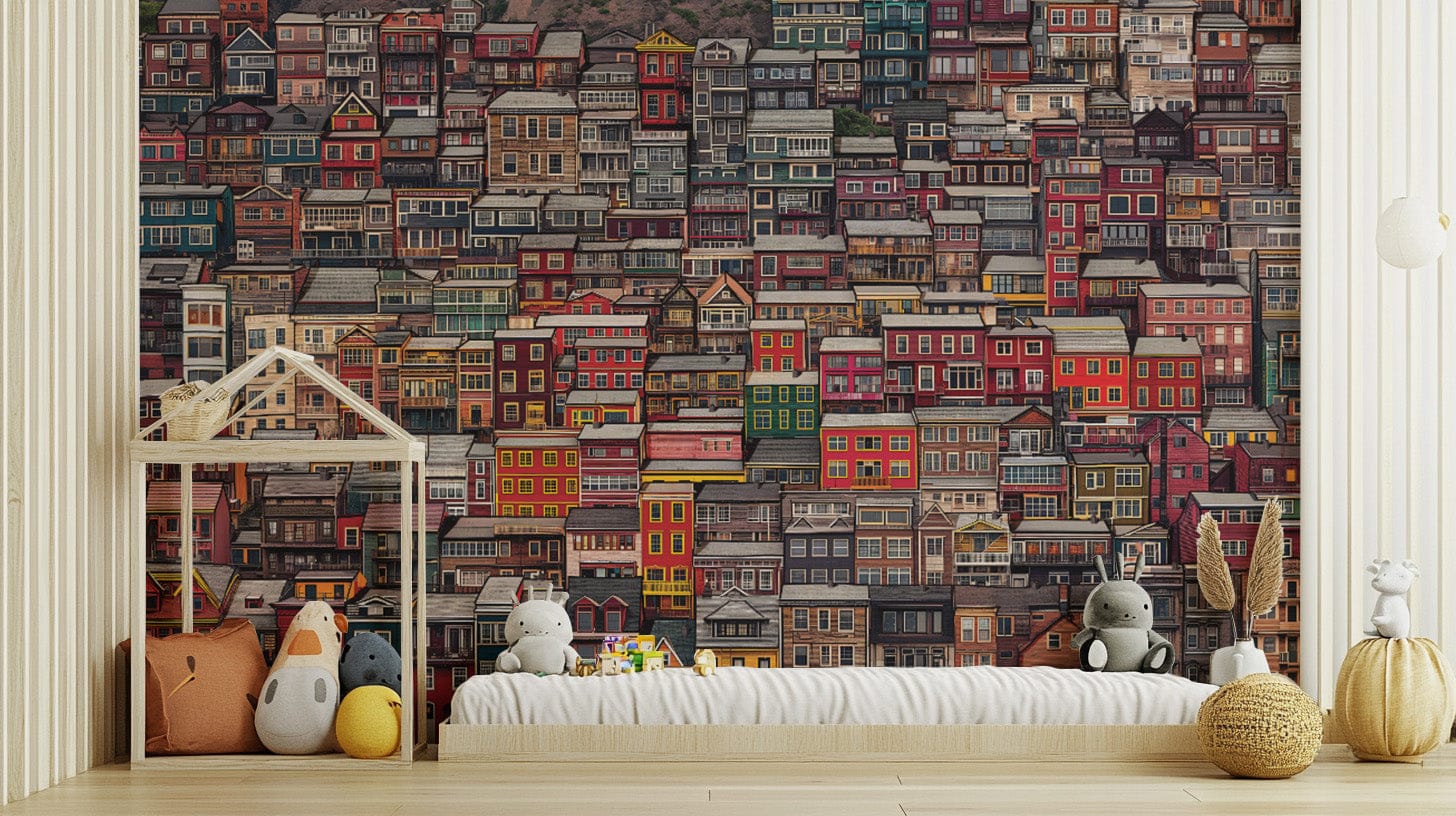 Geometric city blocks urban décor