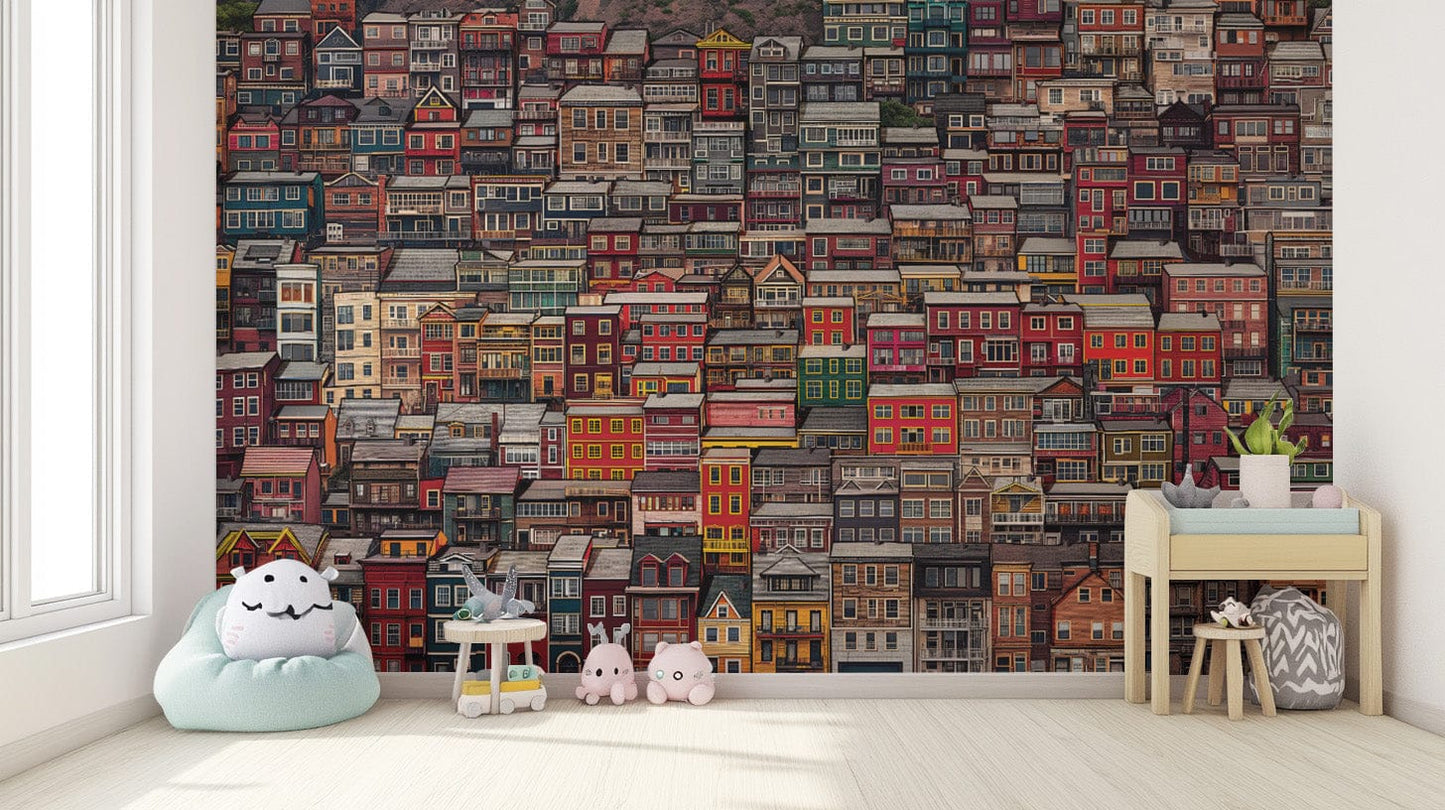 Abstract metropolis-inspired home wallpaper