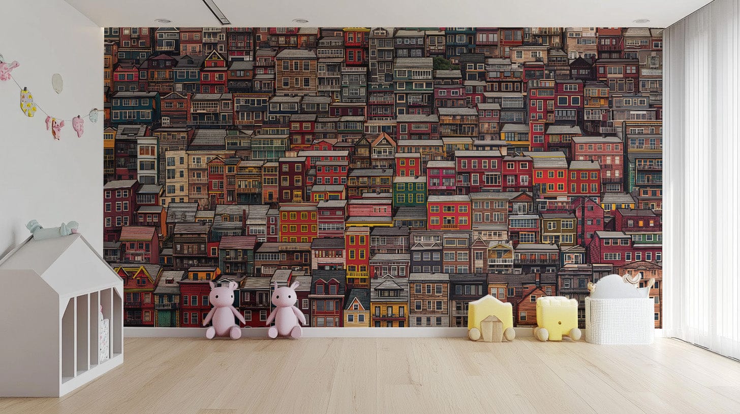 Artistic urban neighborhood wall print