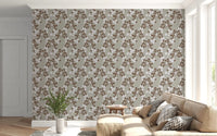 Living room with Neutral Bloom Rustic Grey white Pattern Wallpaper, GD8808