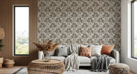 A calm floral repeat appears in Rustic Grey Pattern Wallpaper with Neutral Bloom, GD8808