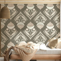 Delightful Neutral Bloom Textile Wallpaper elevates any wall., GD6601