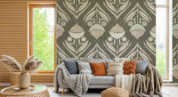 Charming Neutral Bloom Textile Wallpaper is a unique wall mural., GD6601