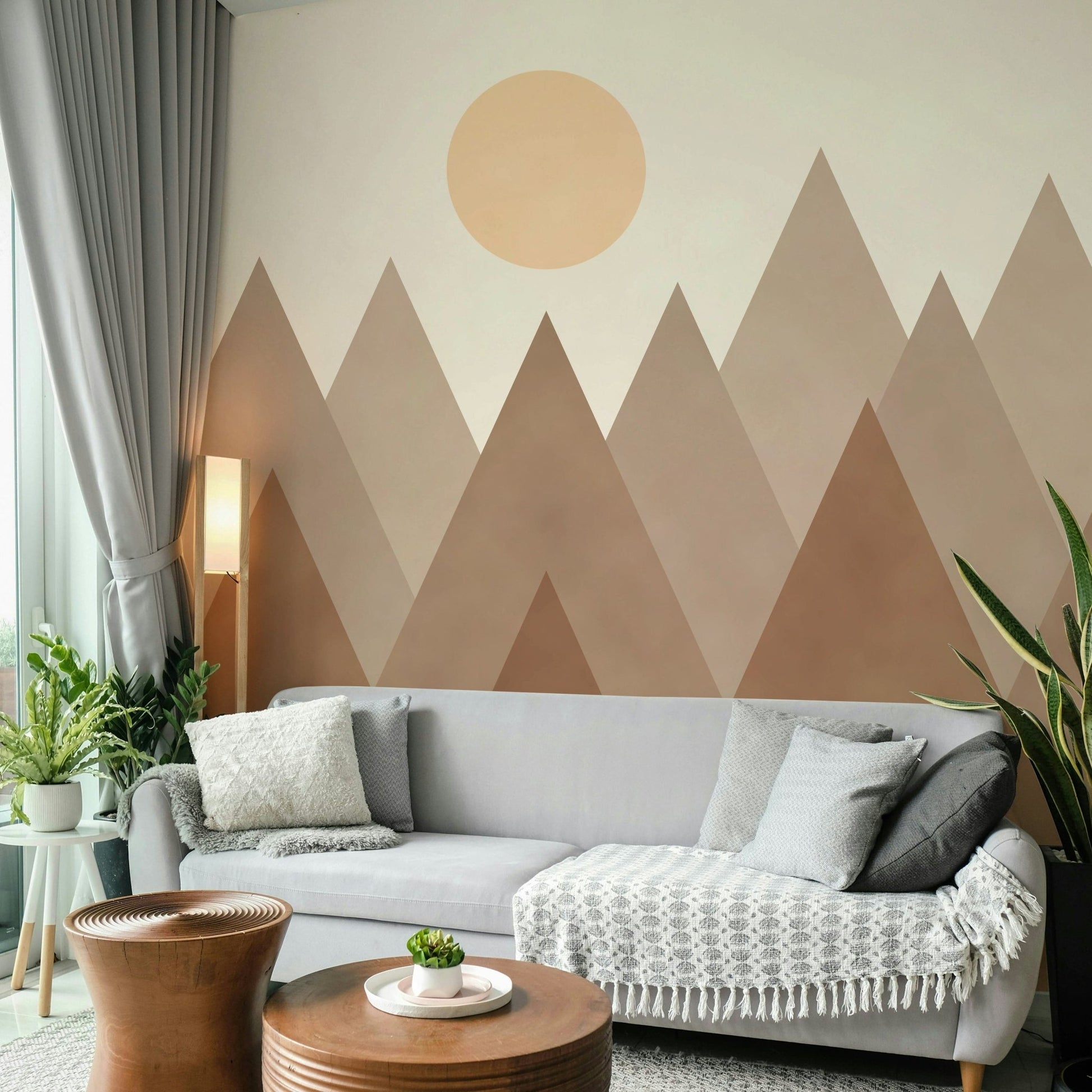 Geometric hills wallpaper in browns

