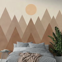 Brown-toned geometric wall wallpaper