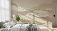 Neutral Desertscape Minimalist Desertscape Wall Mural, aesthetic layered design.