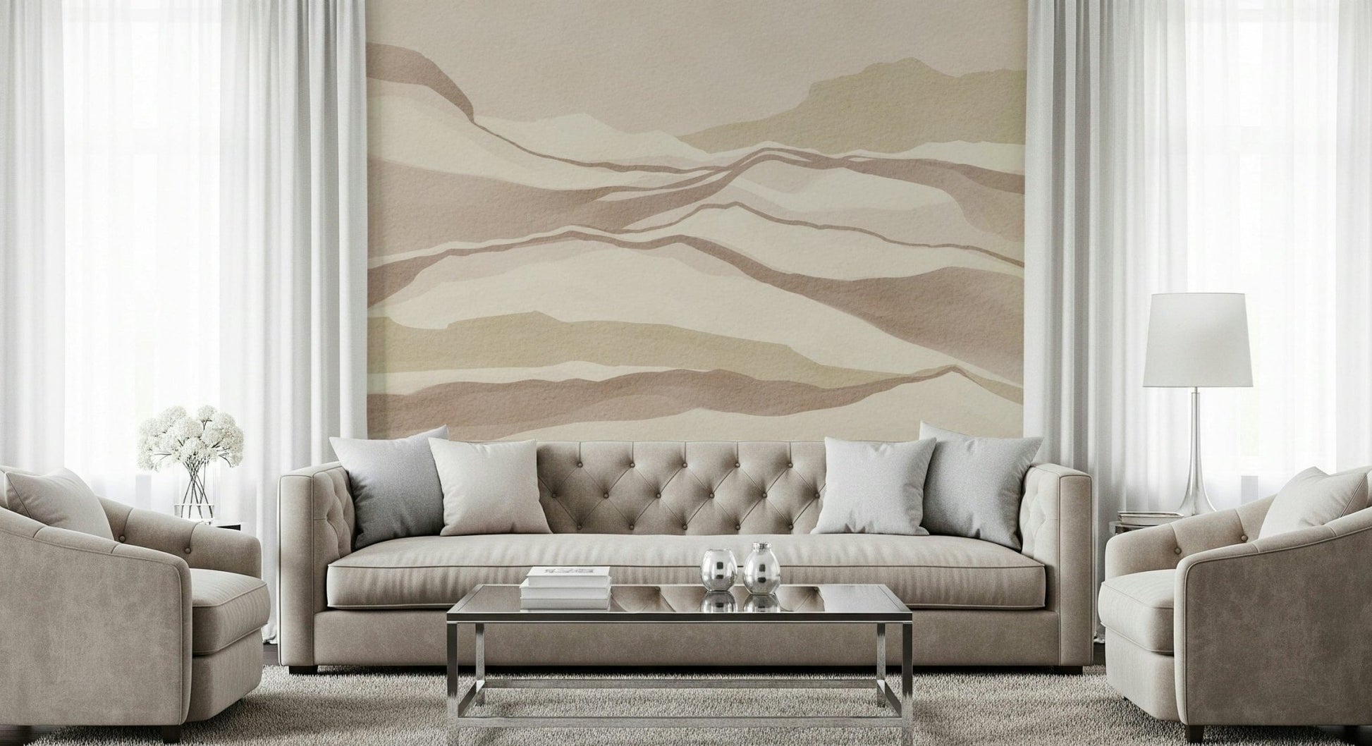 Wallpaper mural, Neutral Desertscape product desert view.
