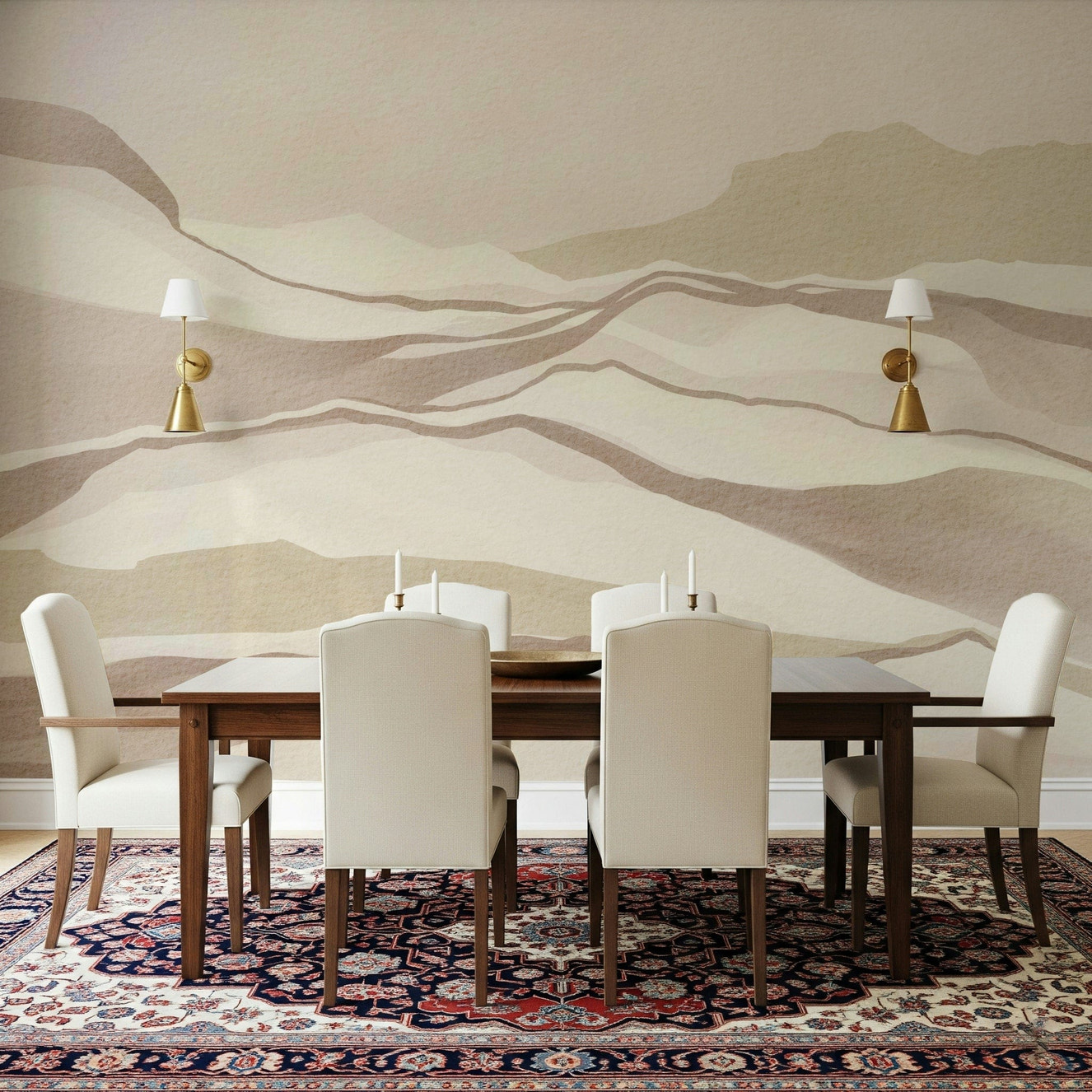 Neutral Desertscape Wall Mural  for walls view.