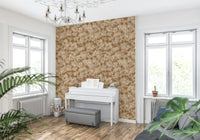 Hazy floral design mural, a serene Neutral Floral Haze interior accent.