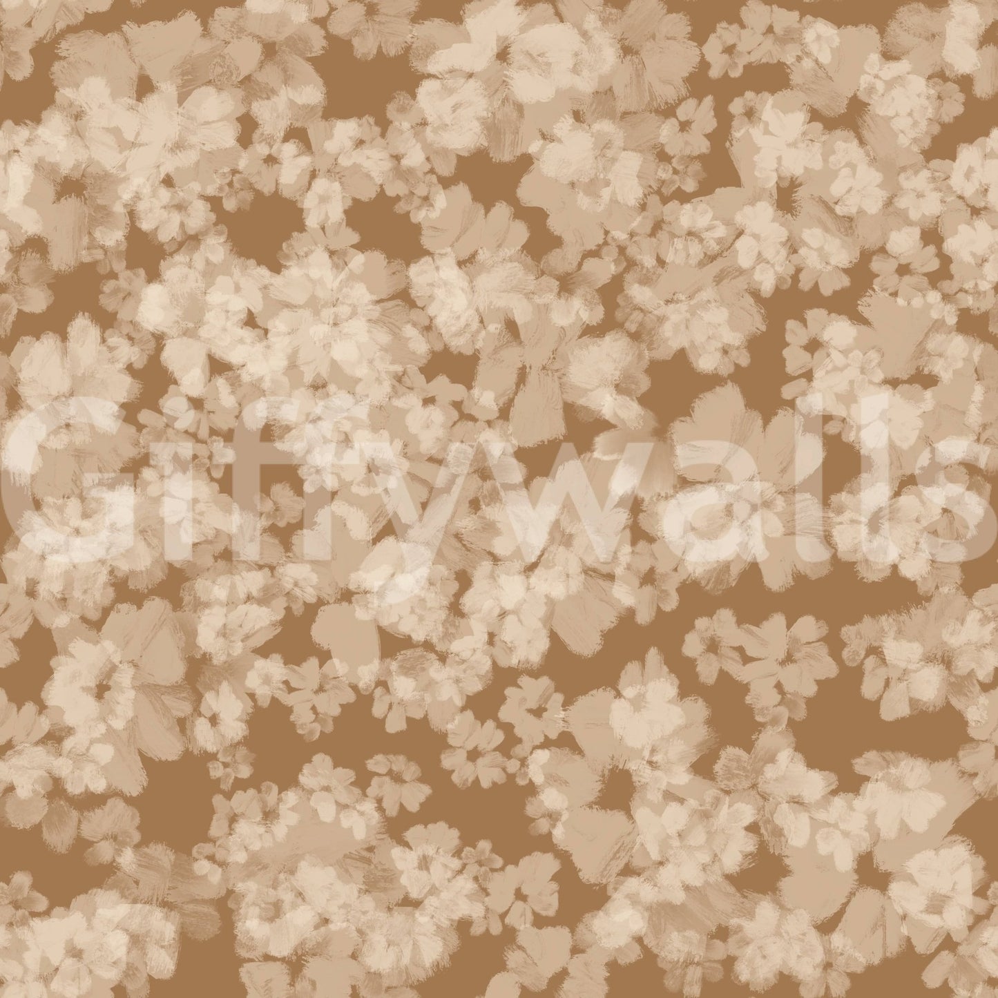 Gentle blossoming mural, the calming Neutral Floral Haze motif.