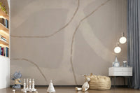 A beautiful modern art wall mural of soft shapes.