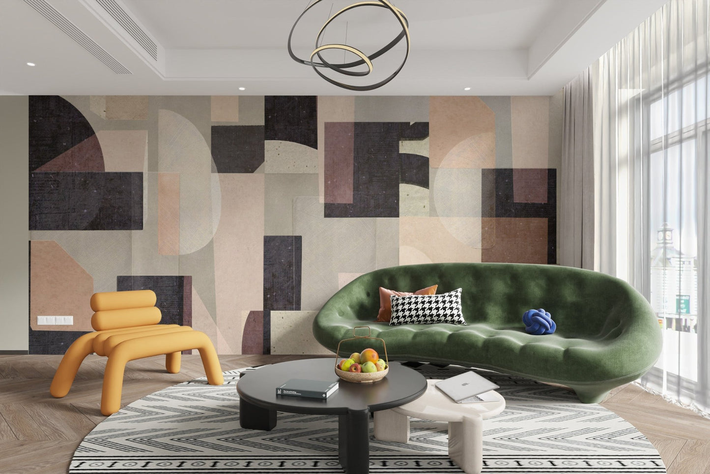 Earthy abstract geometric wallpaper

