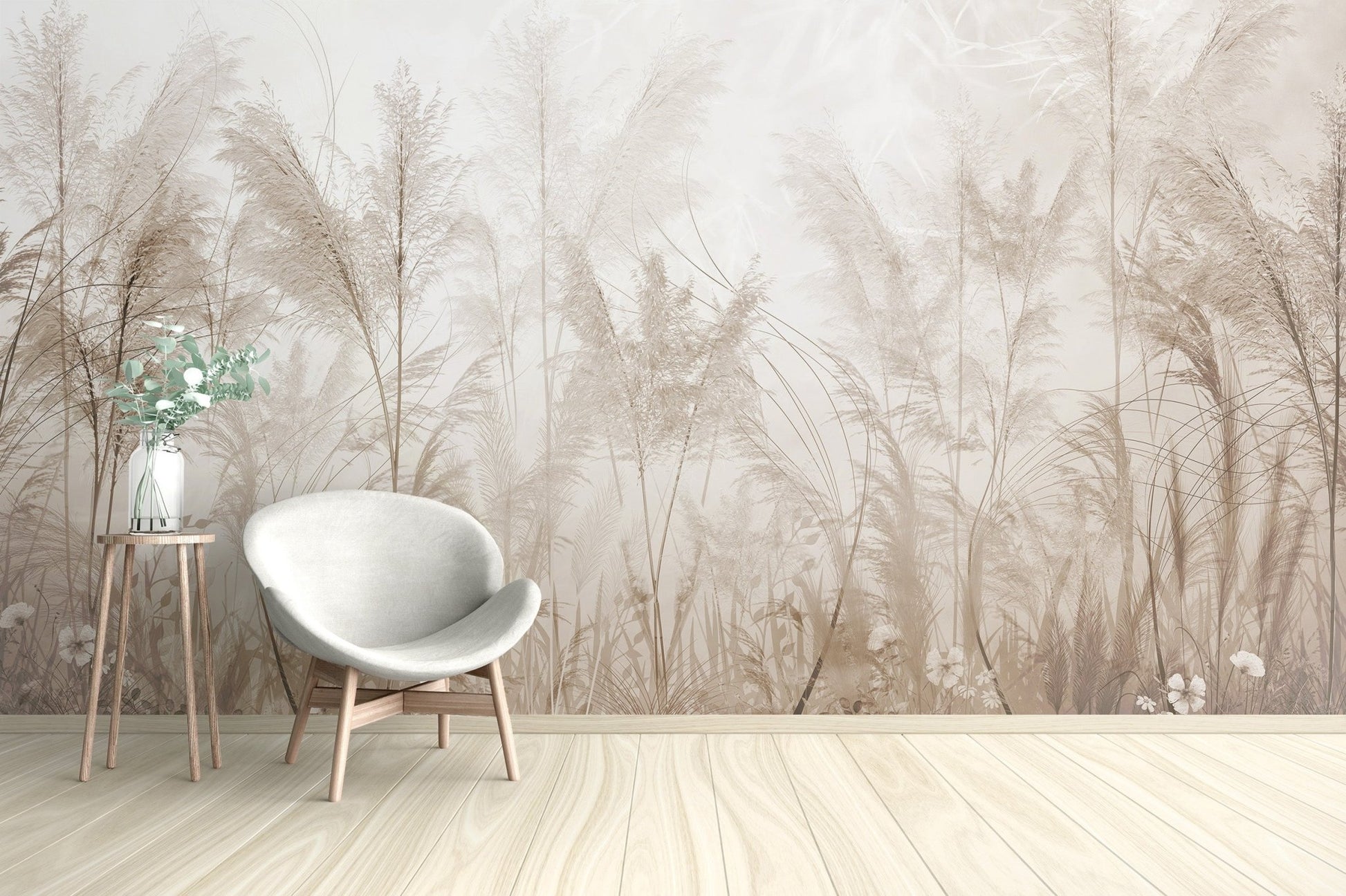 Soft Toned Grassland Wall Mural
