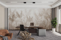 Earthy Grassland Nature Wall Design
