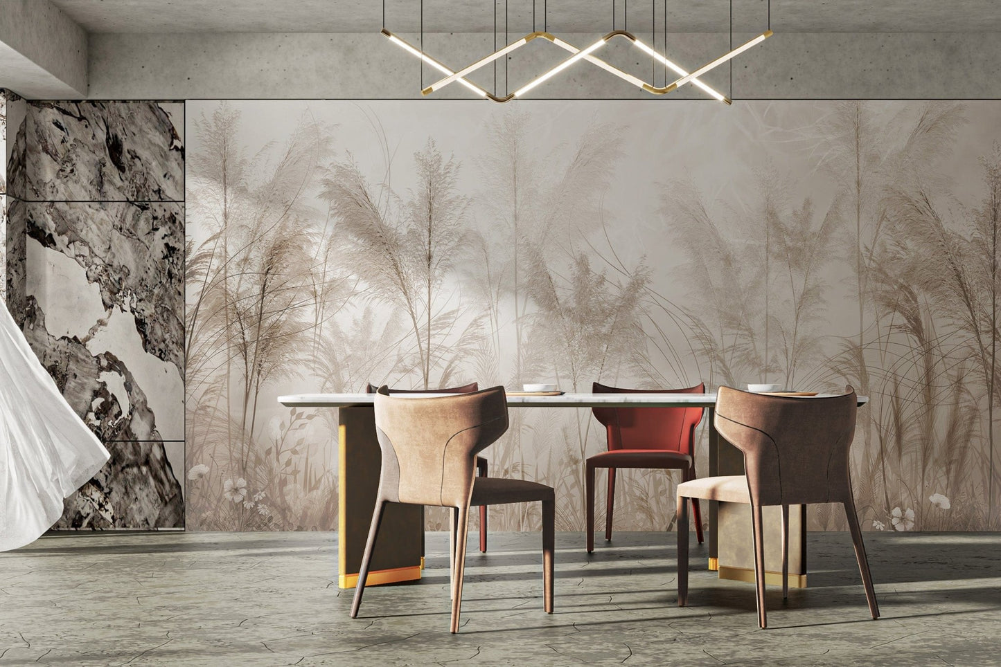 Neutral Grassland Nature Wallpaper Mural