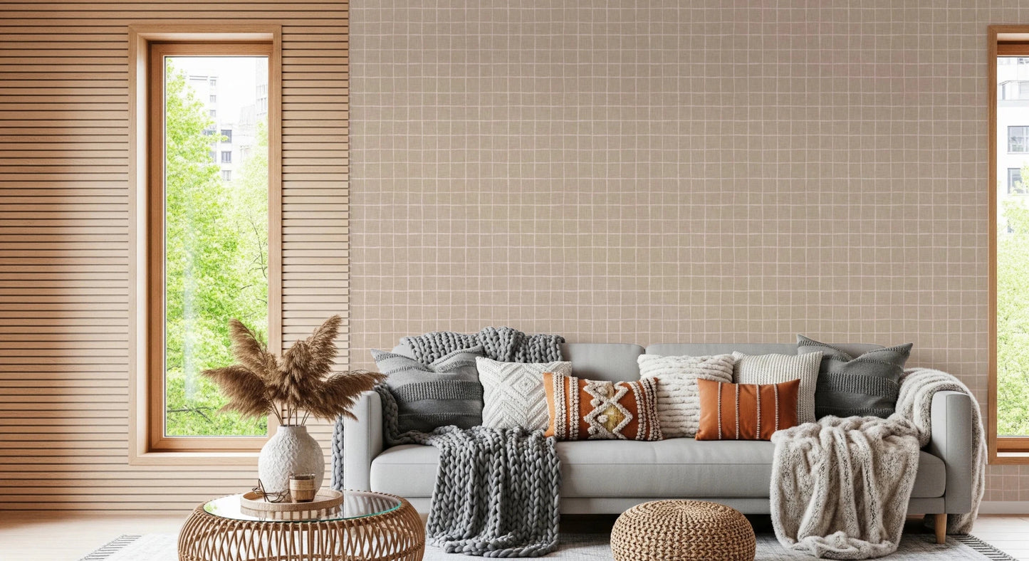 Subtle sand colored check wall decor for offices, GD8458