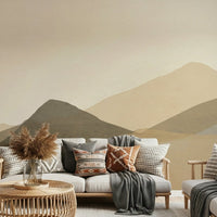 Serene mountain peaks mural, Neutral Hues Range Serenity., GD6490