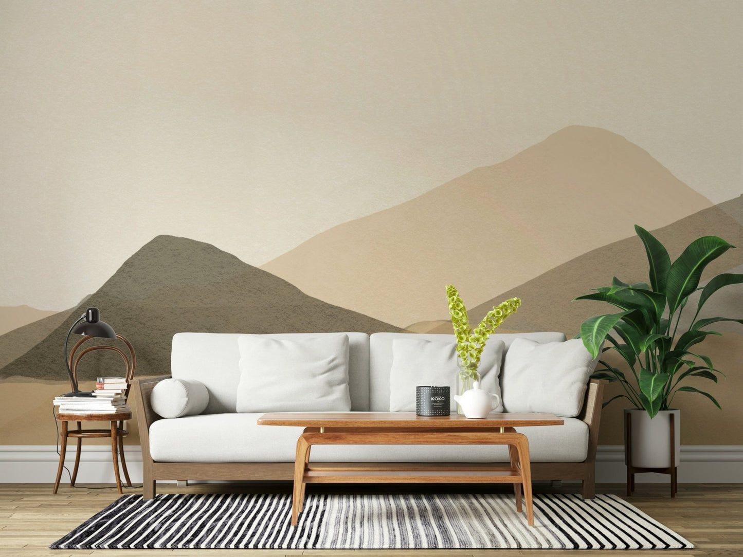 Minimalist mountains print, Range Serenity peel and stick., GD6490
