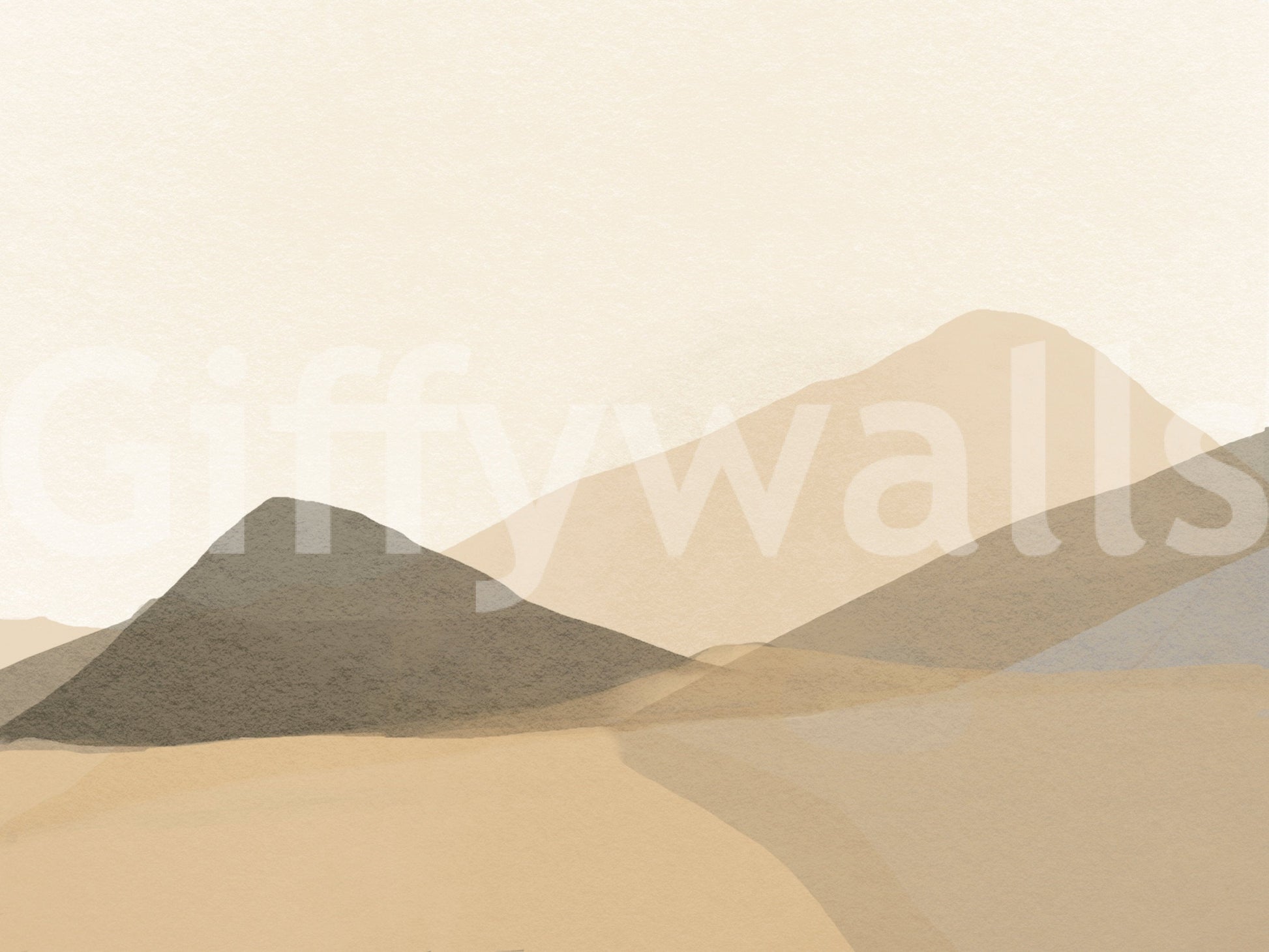 Quiet landscape on wallpaper for walls, Neutral Hues.