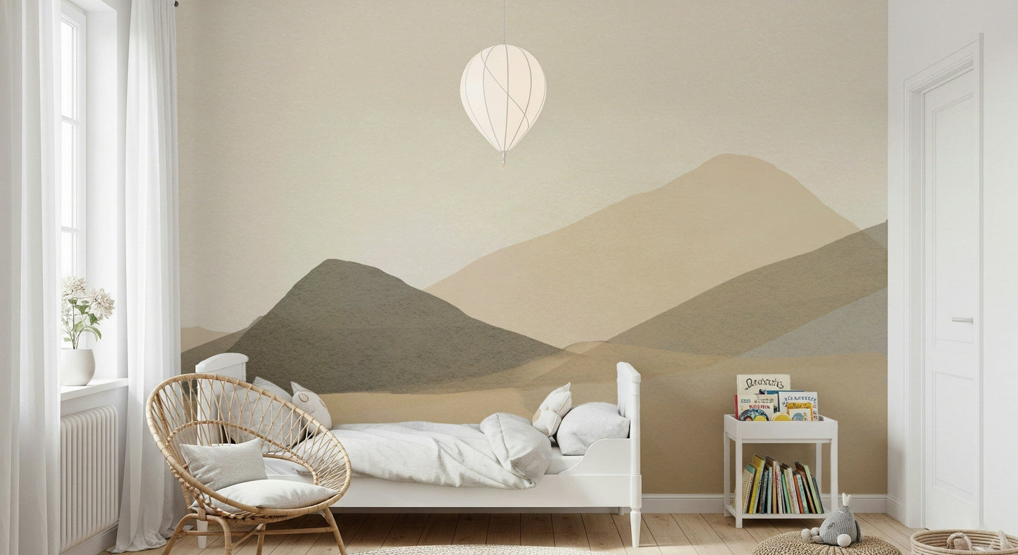 Earthy tones landscape art, Neutral Hues wallpaper.