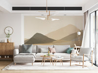 Abstract desert scene mural, Neutral Hues wallpaper.