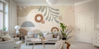 The colors are soft and neutral, like beige, light gray, and cream.

