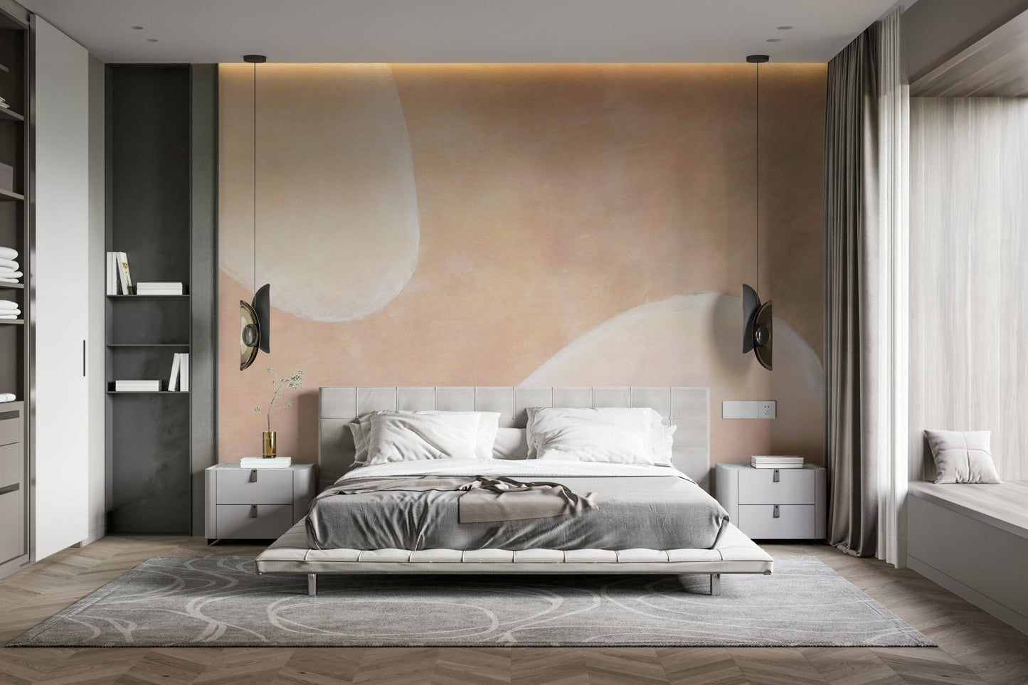 Soft form neutral wall background

