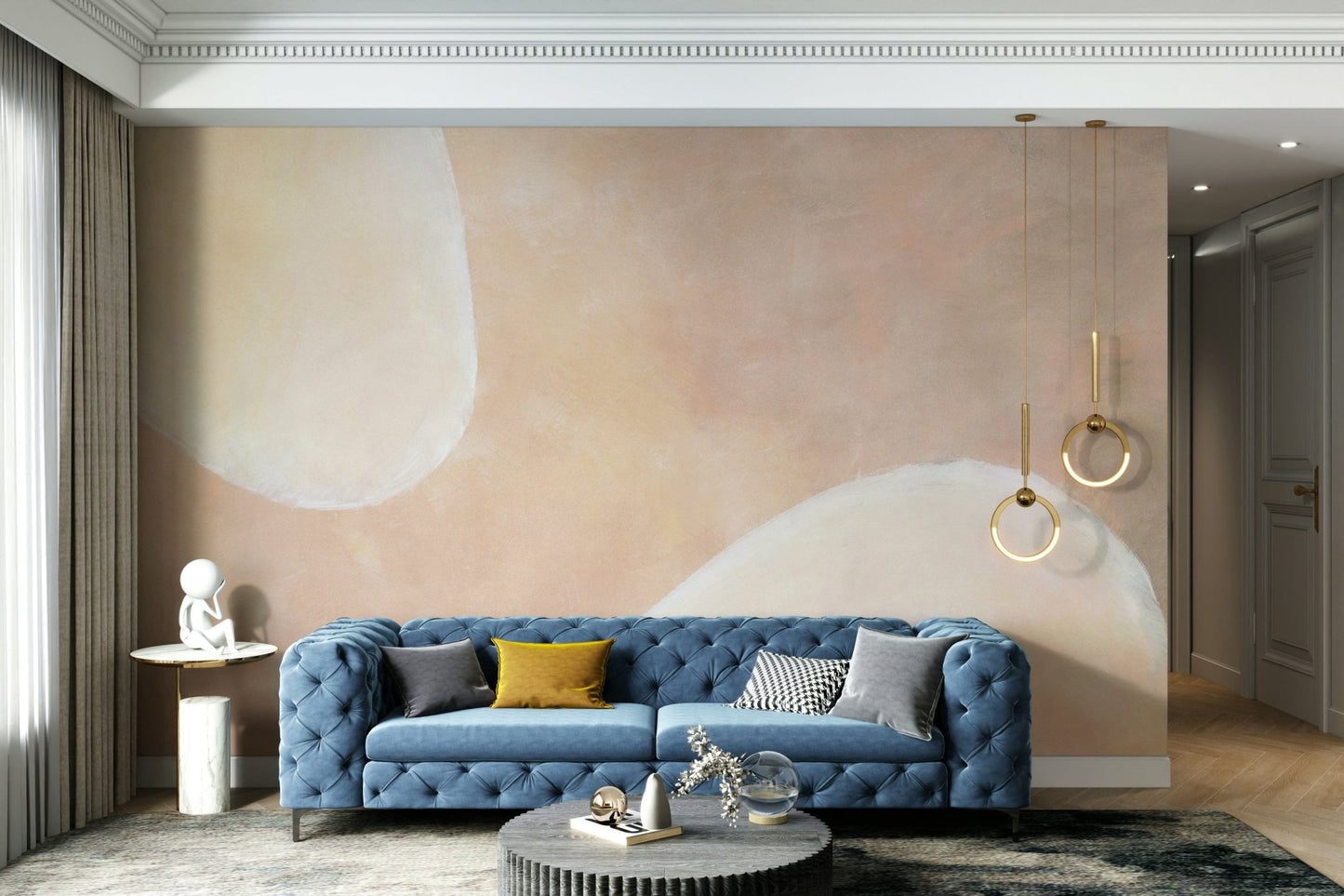 Neutral mist tone modern wallpaper

