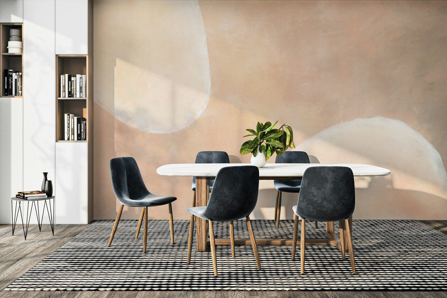 Beige abstract mist wall design

