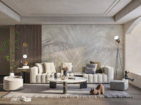 Elegant palm leaf wallpaper in soft hues

