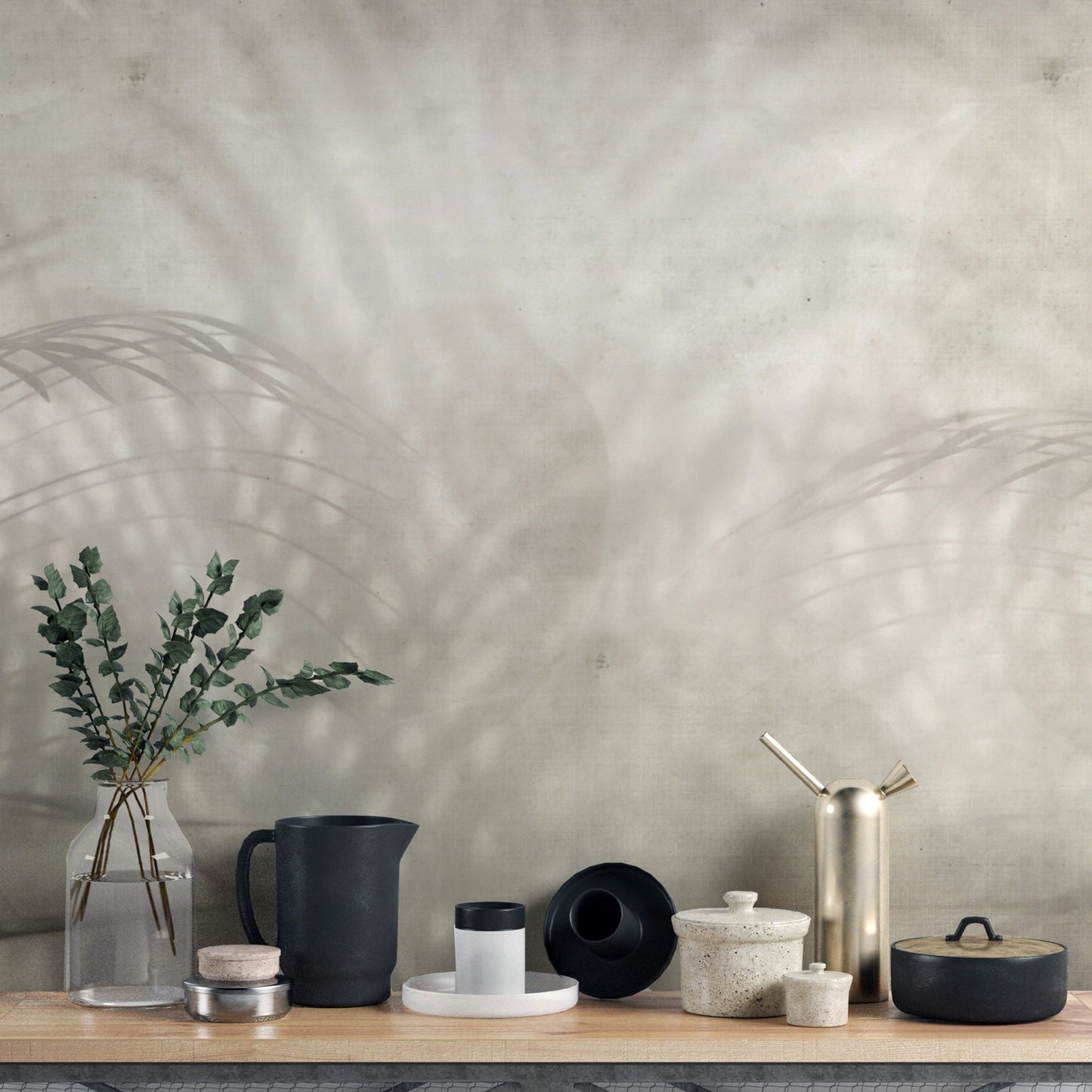 Tropical palm shadow effect wall mural
