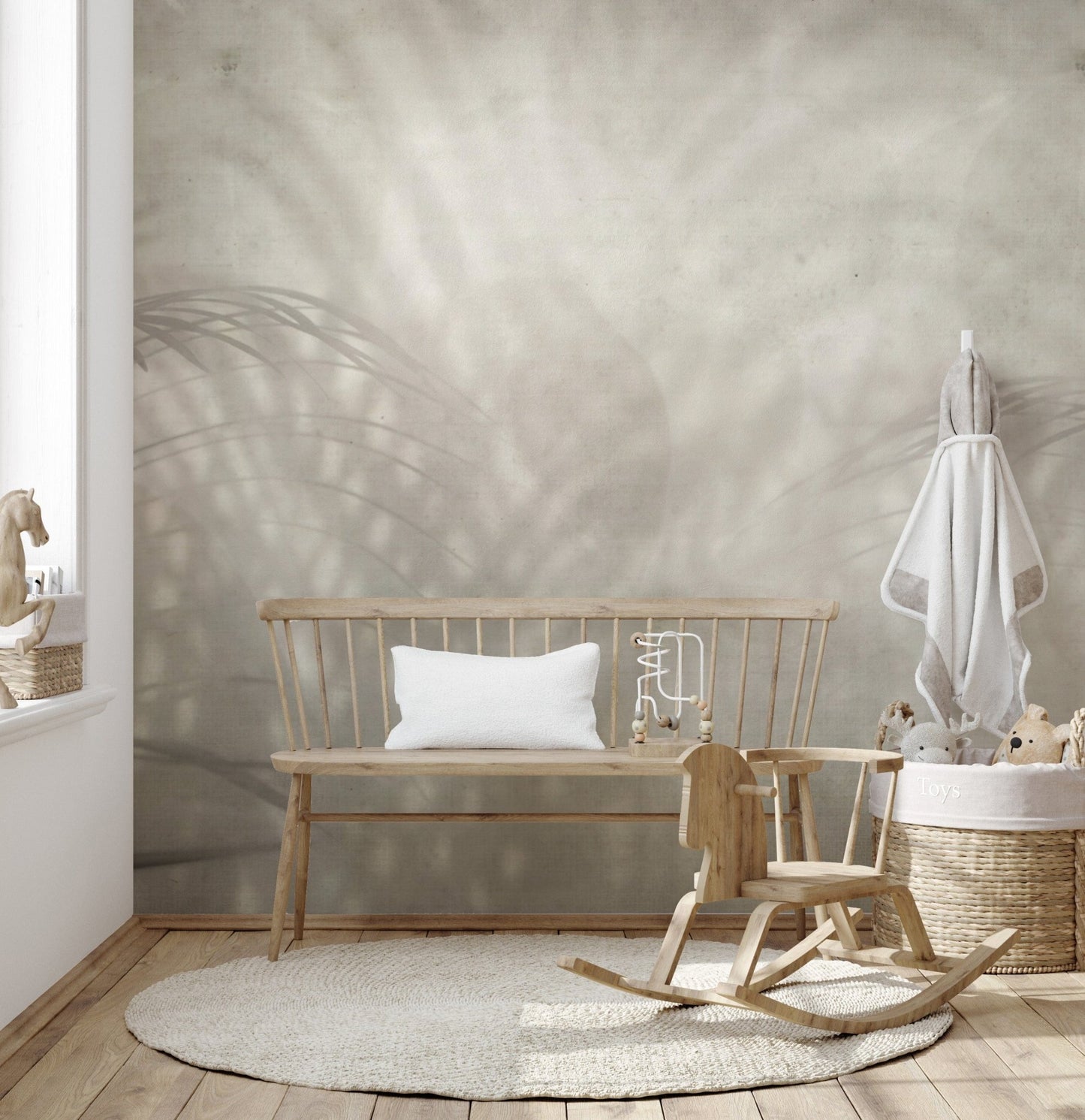 Muted palm leaf design for stylish walls
