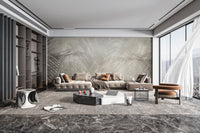 Nature-inspired neutral palm leaf wallpaper

