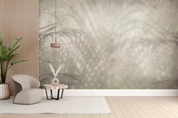 Neutral-toned leaf wallpaper for interiors