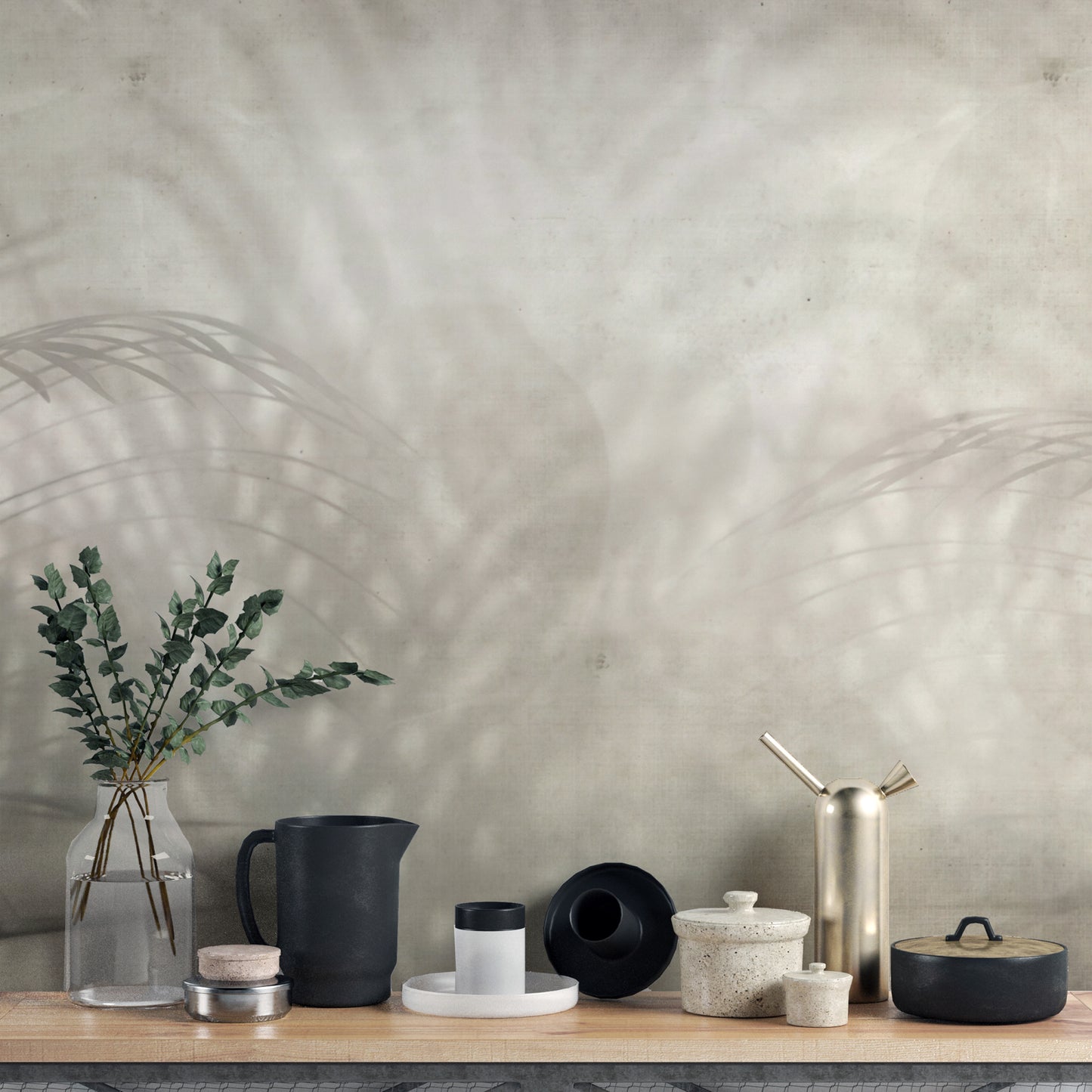 Tropical palm shadow effect wall mural
