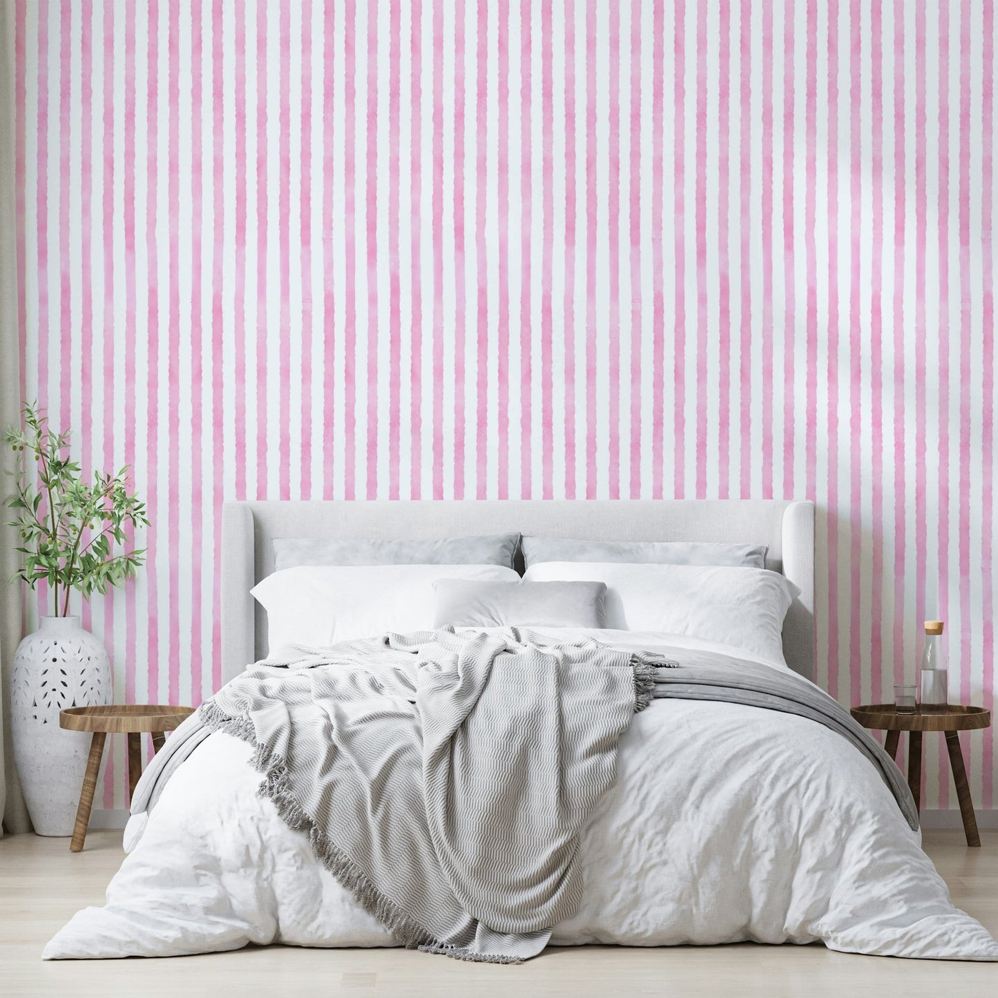 Watercolor stripe wallpaper with subtle texture
