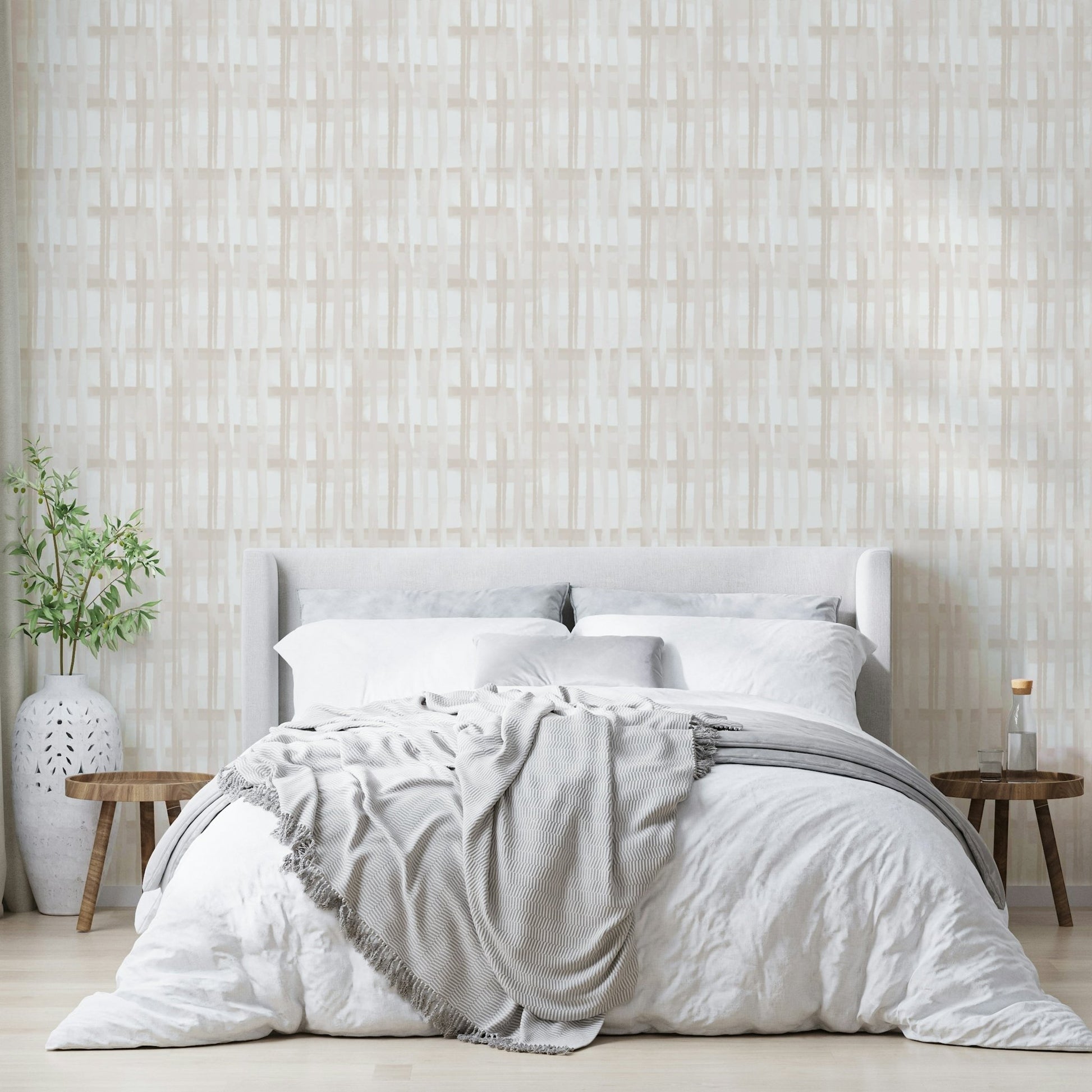 Neutral Plaid Wallpaper⁠