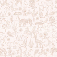 Safari adventure wallpaper on bedroom wall

