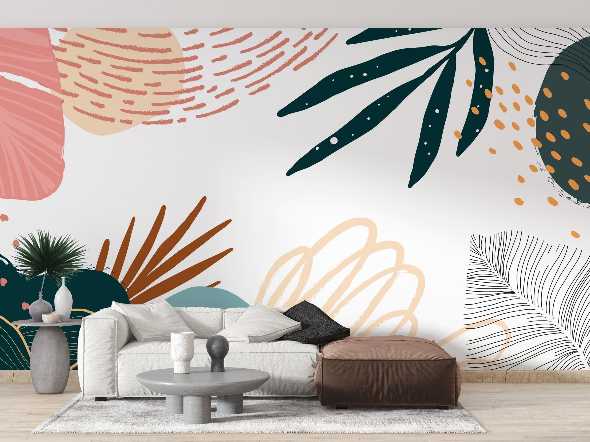 Elegant floral design in soft neutral tones B073