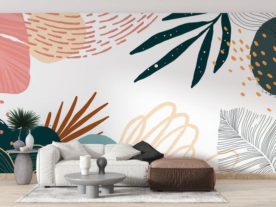 Elegant floral design in soft neutral tones B073