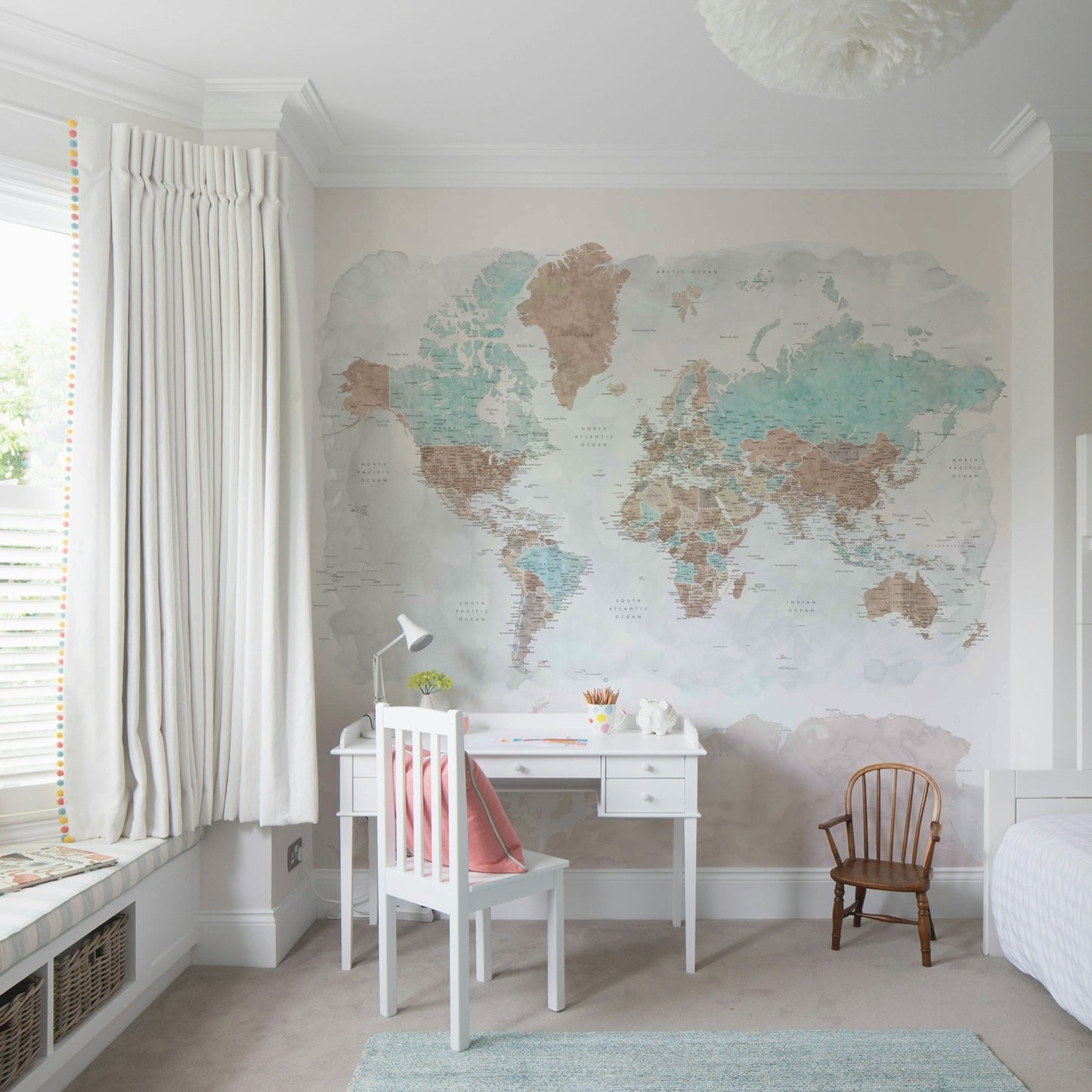 Elegant neutral watercolor map design

