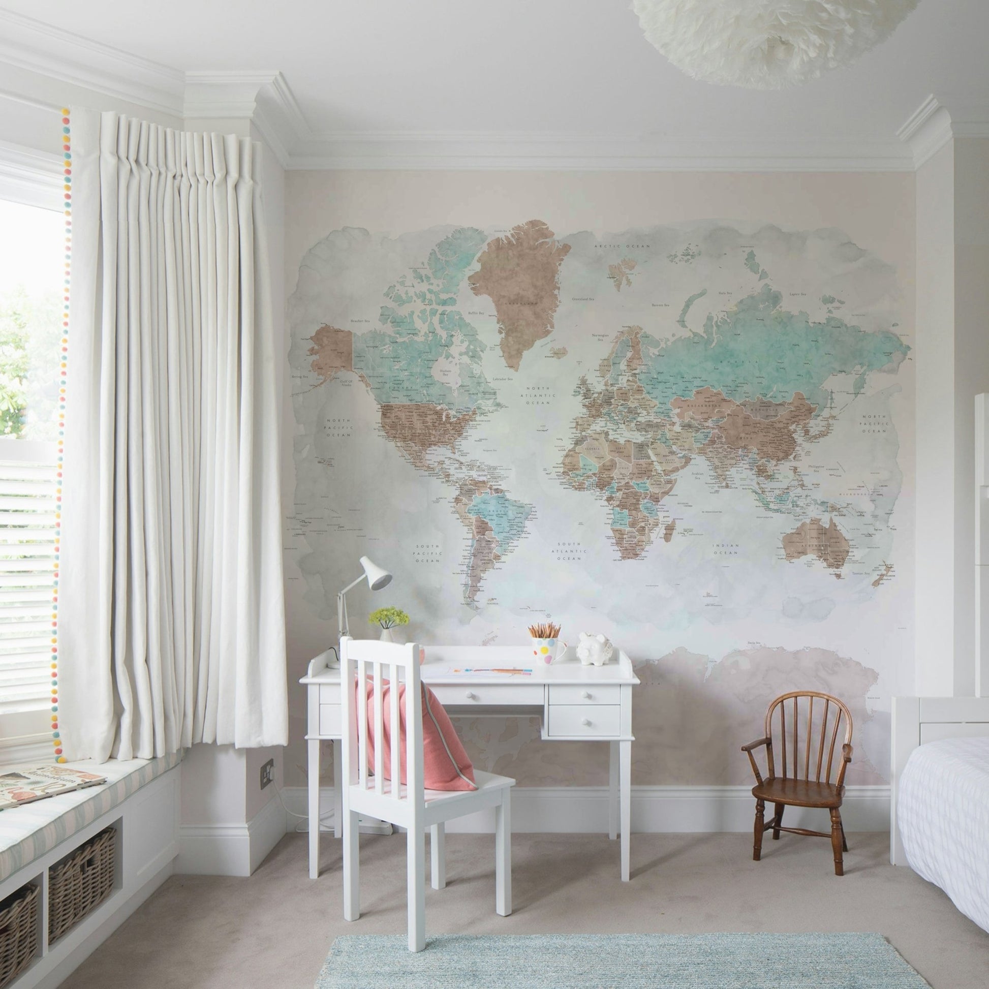 Elegant neutral watercolor map design

