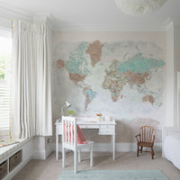 Elegant neutral watercolor map design

