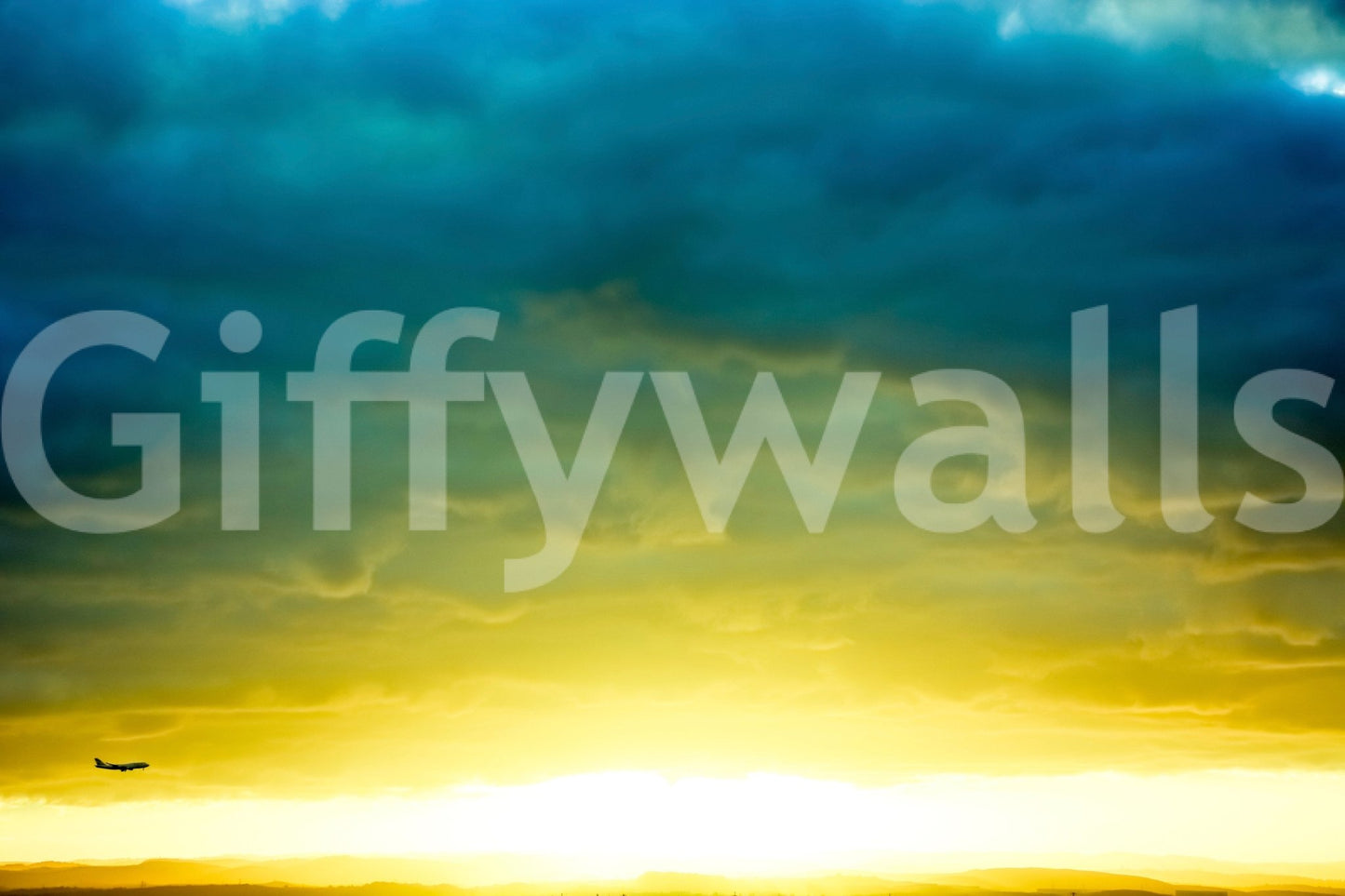 A high-quality serene dawn wall mural for walls.

