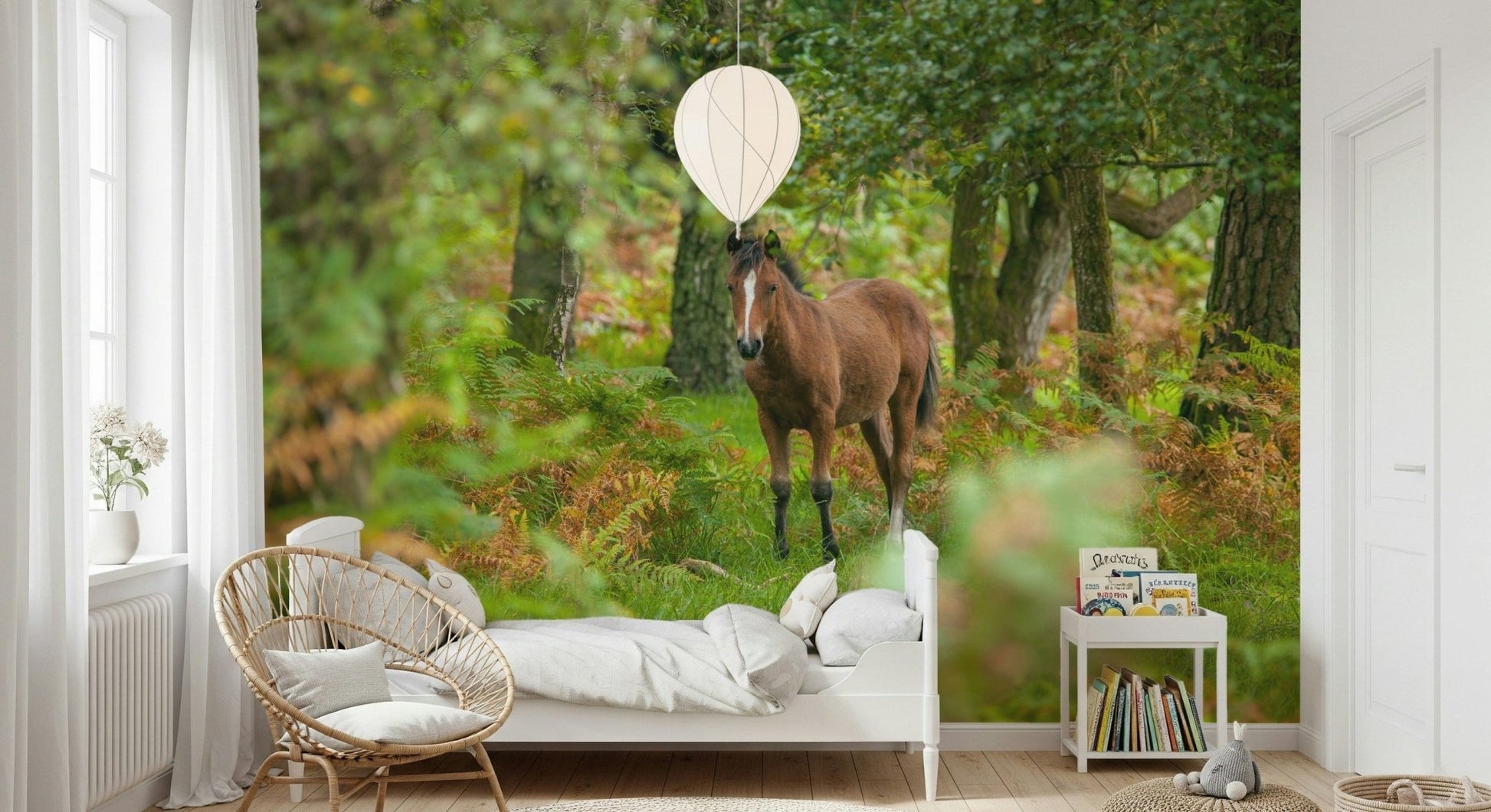 New Forest Nomad wall mural capturing essence of a free, wandering pony.